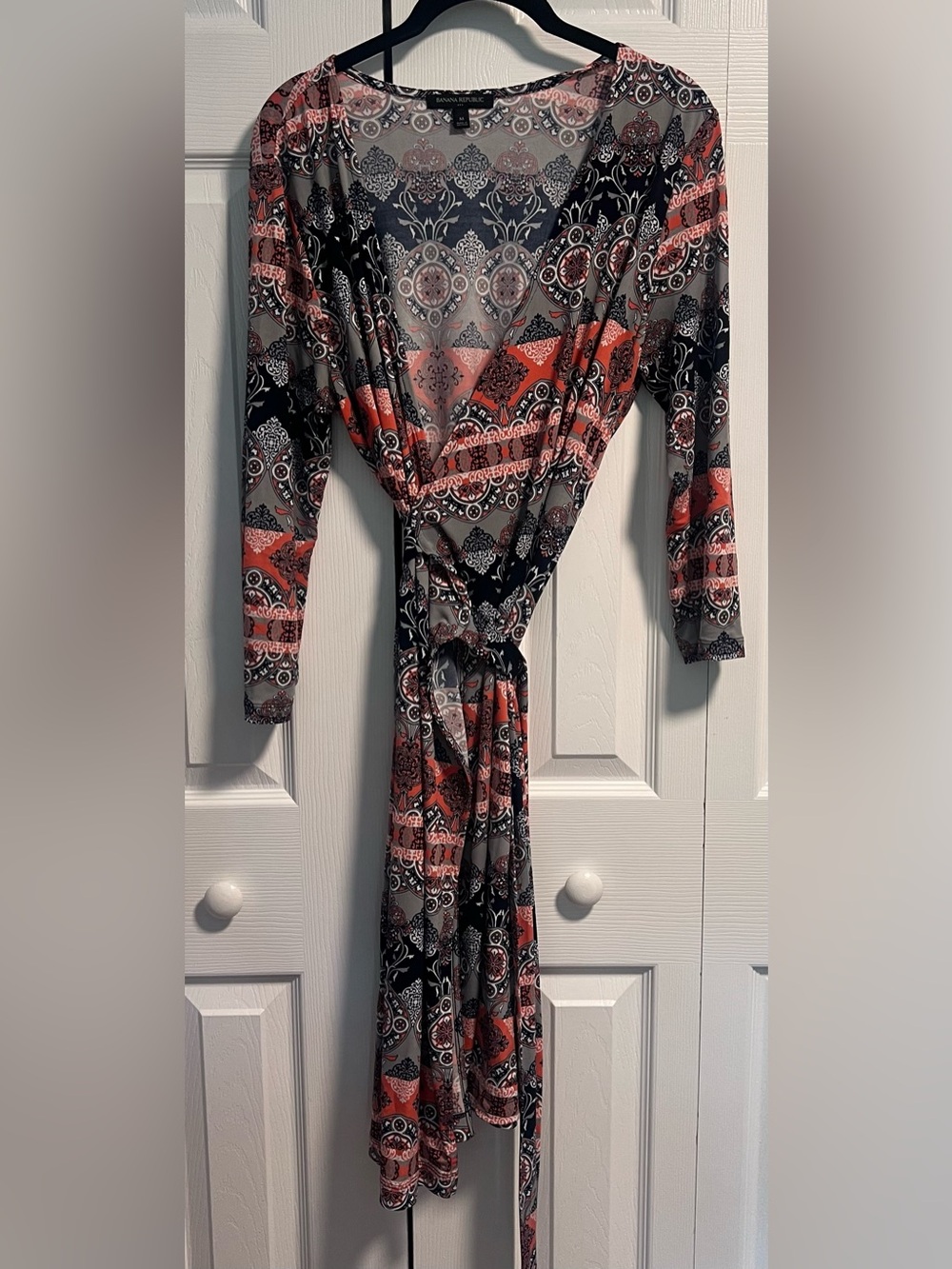 Banana Republic Factory Multi-Colored Geometric Wrap Dress